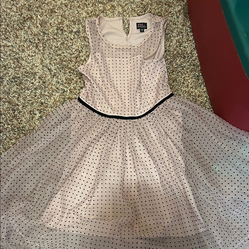 Lilt Pink Polka Dot Formal Kids Dress